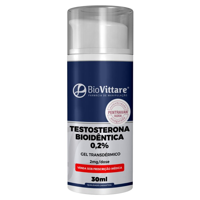 Exemplo de frasco dosador de testosterona manipulada em Pentravan